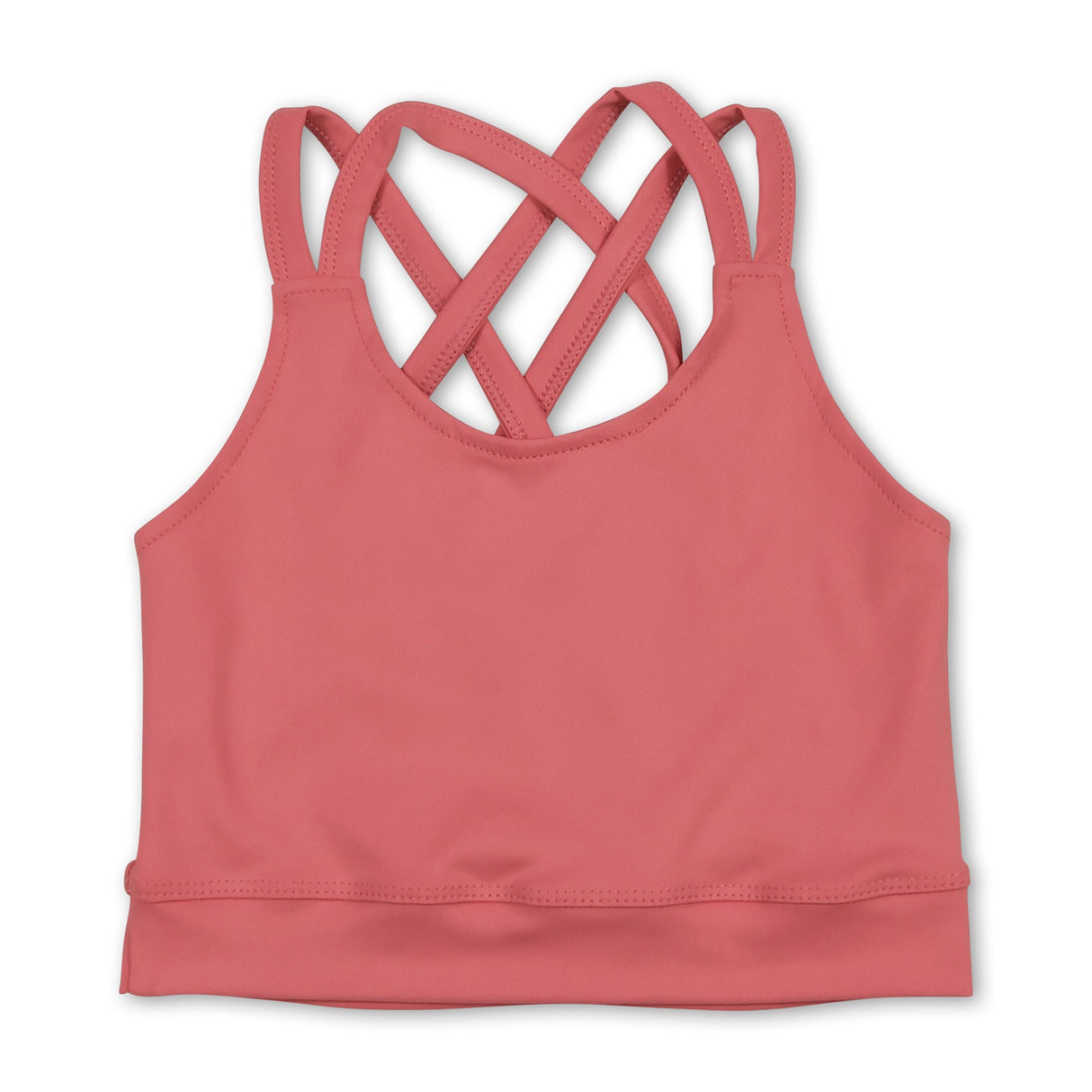 Peach straps kids girls summer activewear crop top