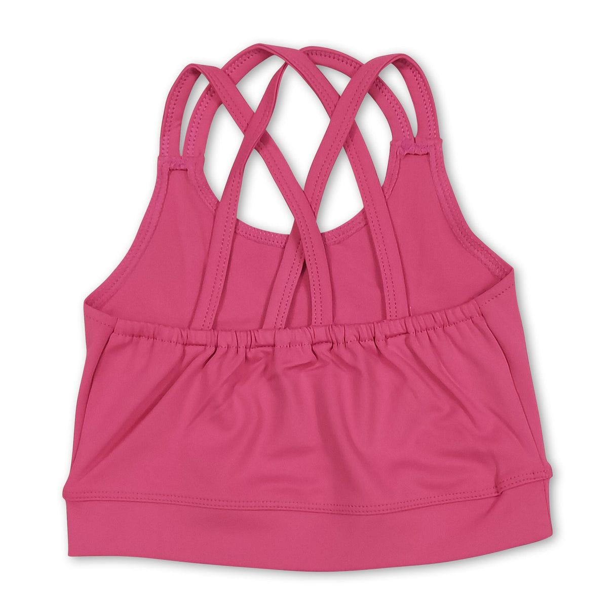 Hot pink straps kids girls summer activewear crop top