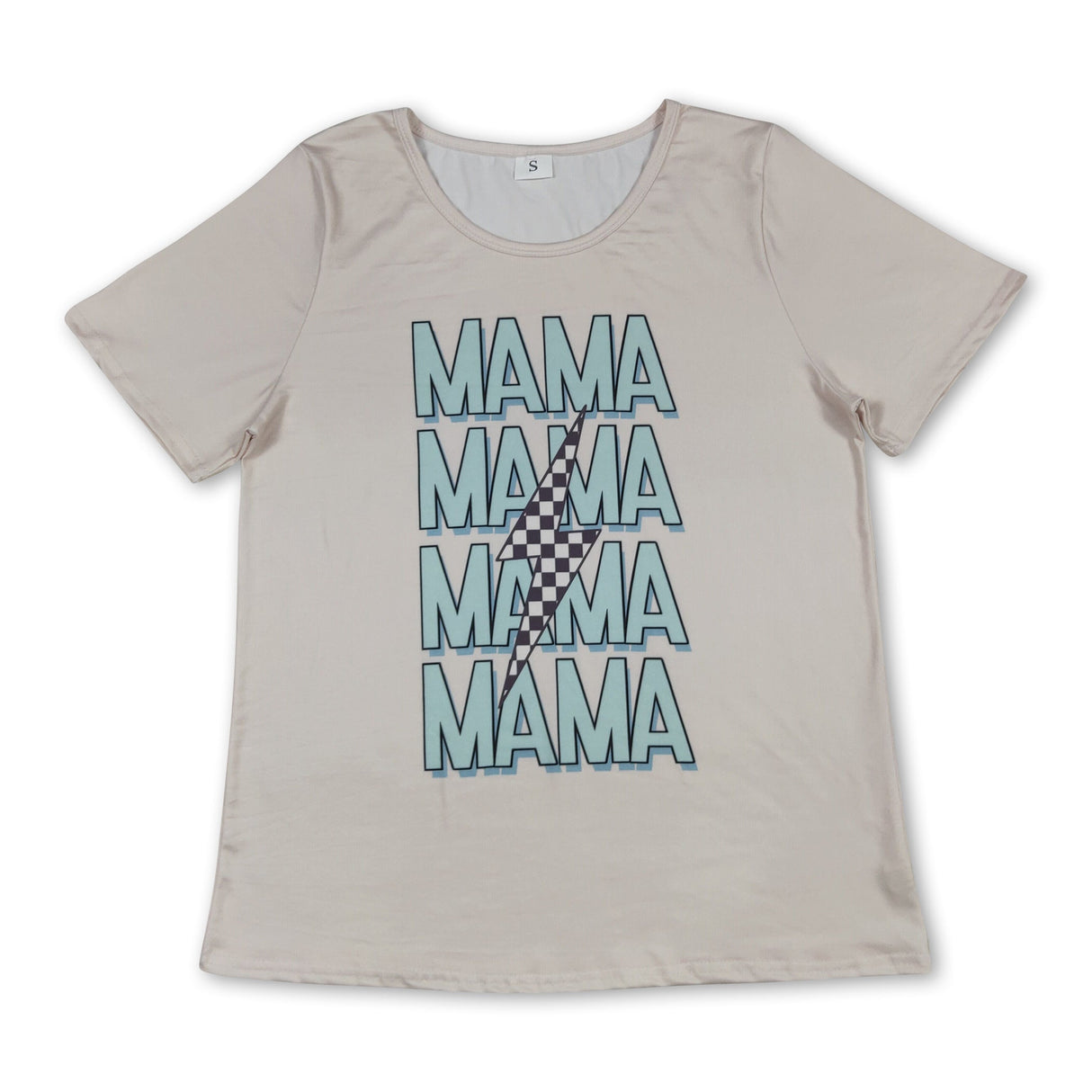 Short sleeves Mama plaid thunder adult women shirt