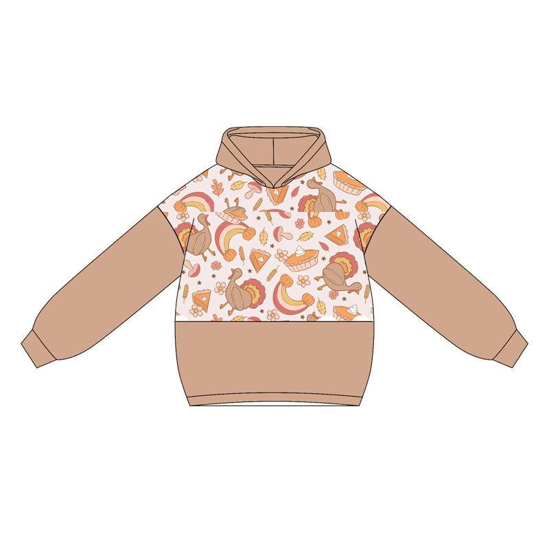 Turkey mustard pie mushroom girls Thanksgiving hoodie