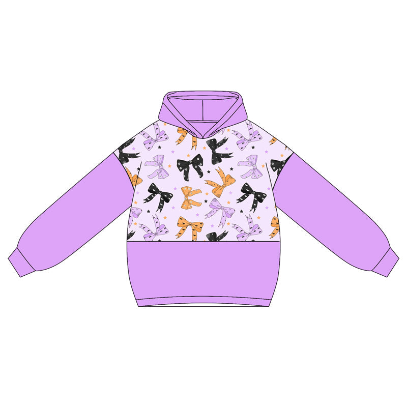 Lavender long sleeves bows kids girls Halloween hoodie