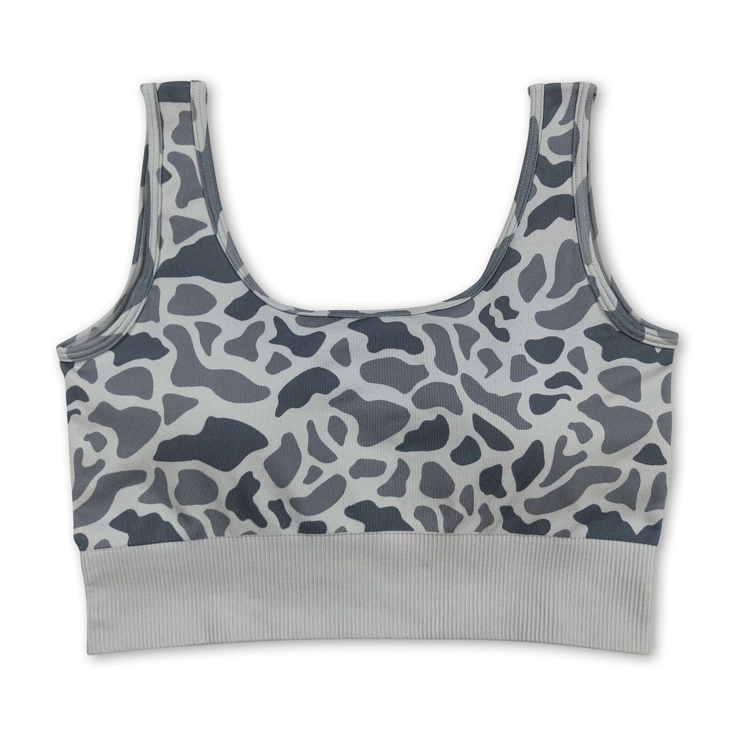 Grey camo sleeveless adult women activewear top