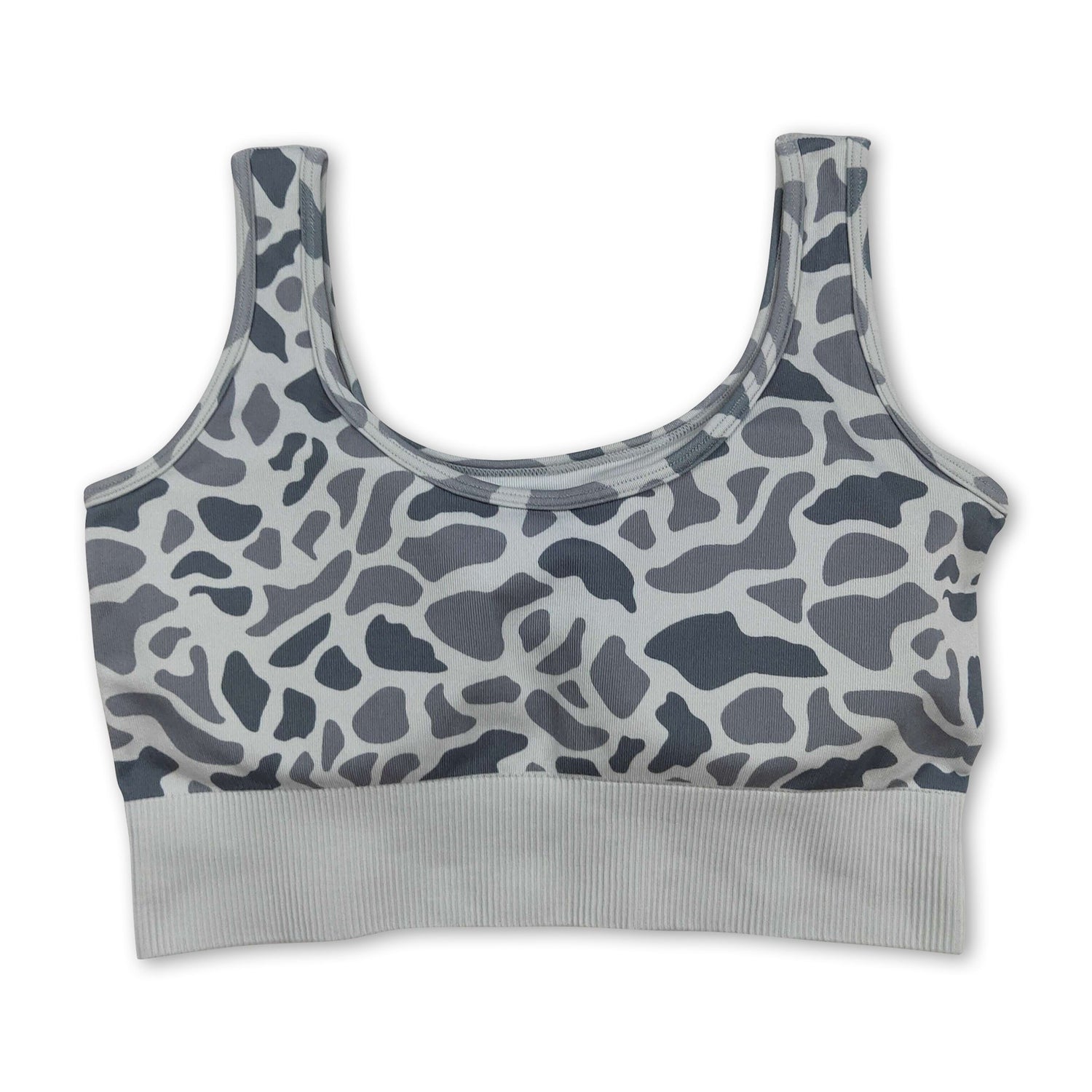 Grey camo sleeveless adult women activewear top