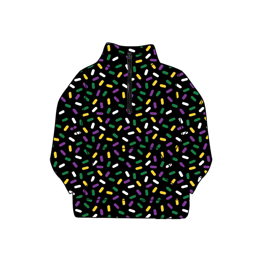 Purple yellow green ice cream sprinkle adult zipper pullover
