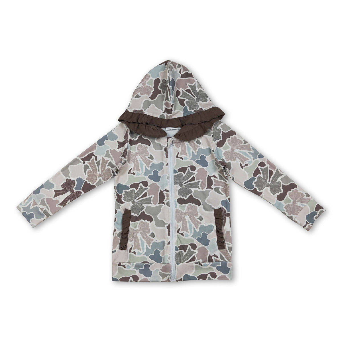 Long sleeves hunting bows zipper girl hoodie