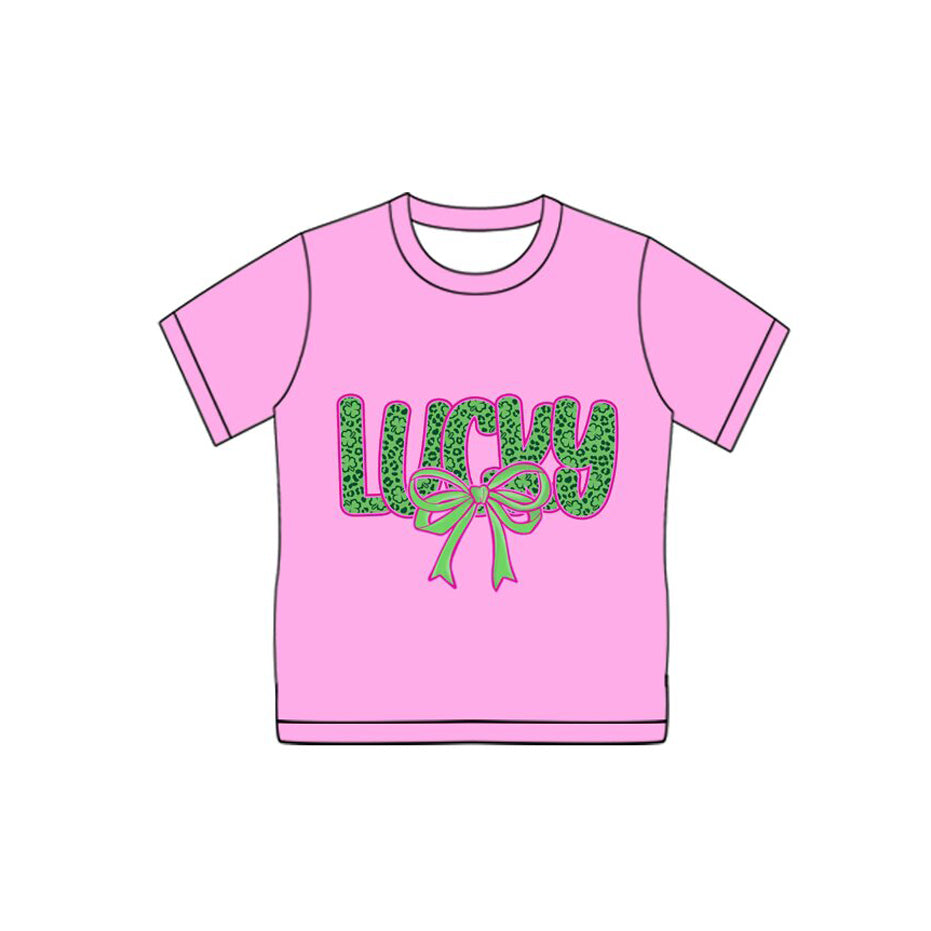 short sleeves purple lucky kids adult summer top