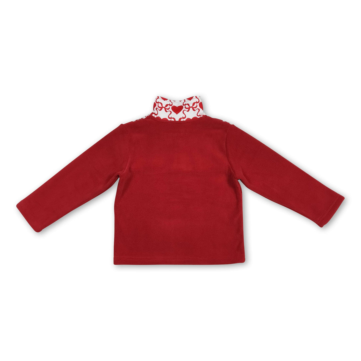 Red heart bow kids girls Valentine's zipper pullover