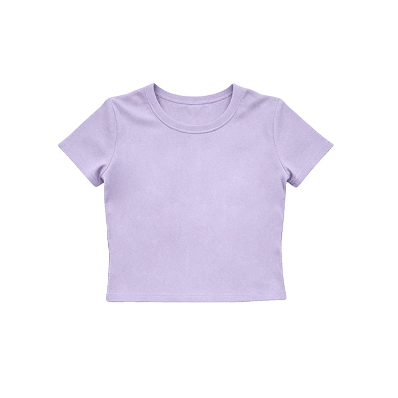Short sleeves lavender kids girls summer yoga active top