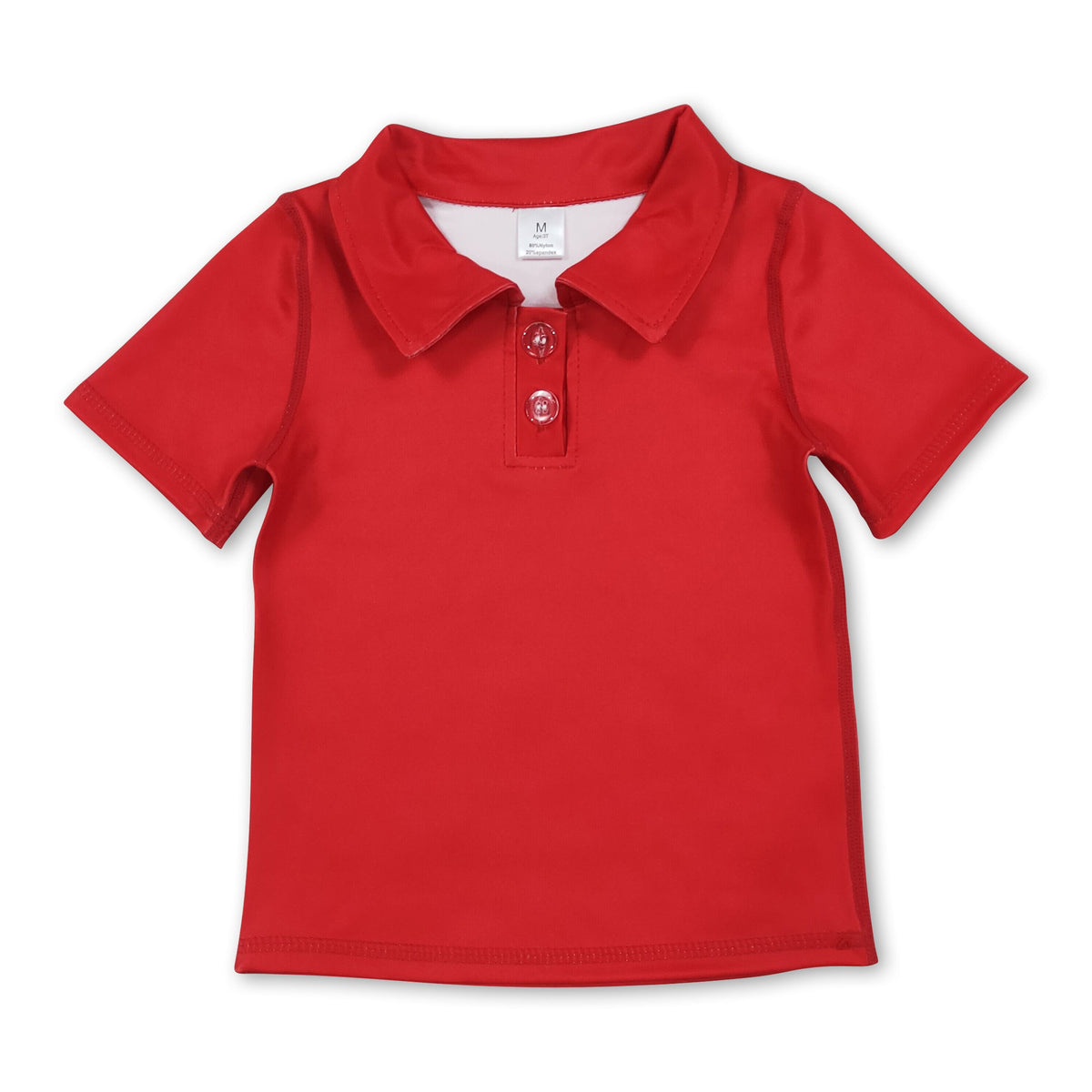 Short sleeves red kids girls summer team active polo shirt