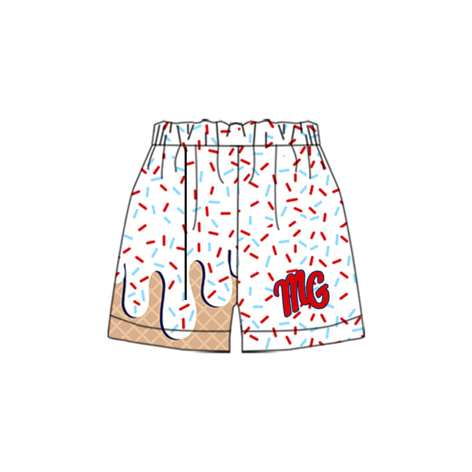 Deadline March 23 white sprinkle M G kids boys team shorts