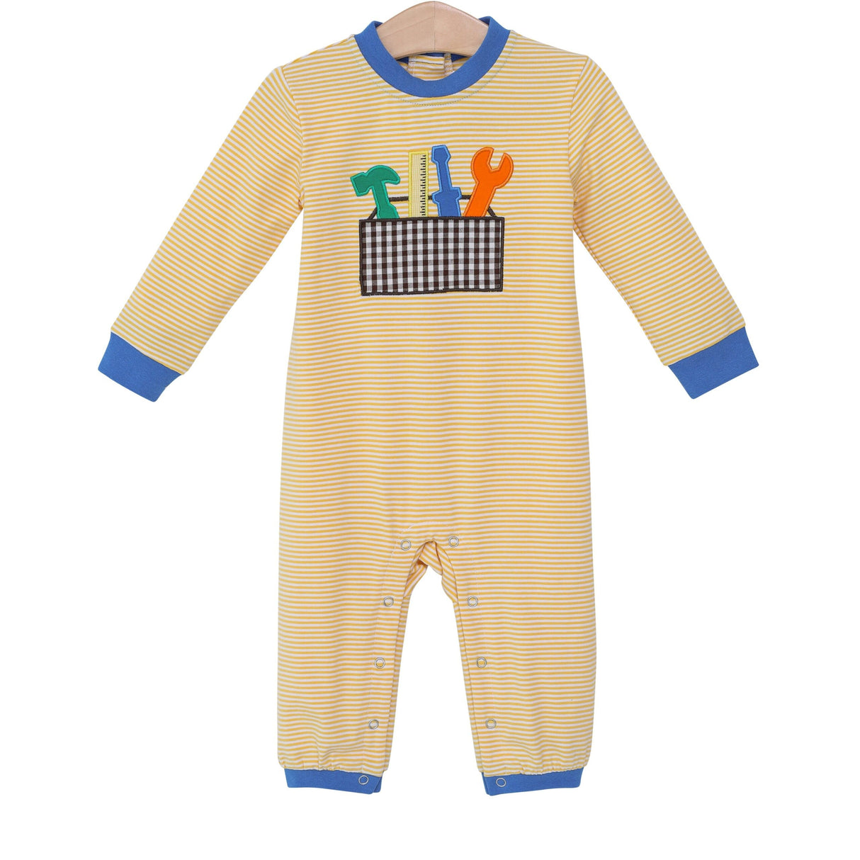 Long sleeves stripe tools baby boys romper