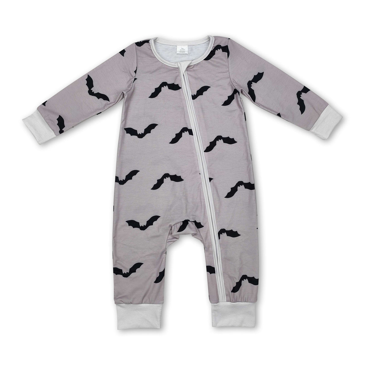 Long sleeves bat baby kids Halloween bamboo zipper romper