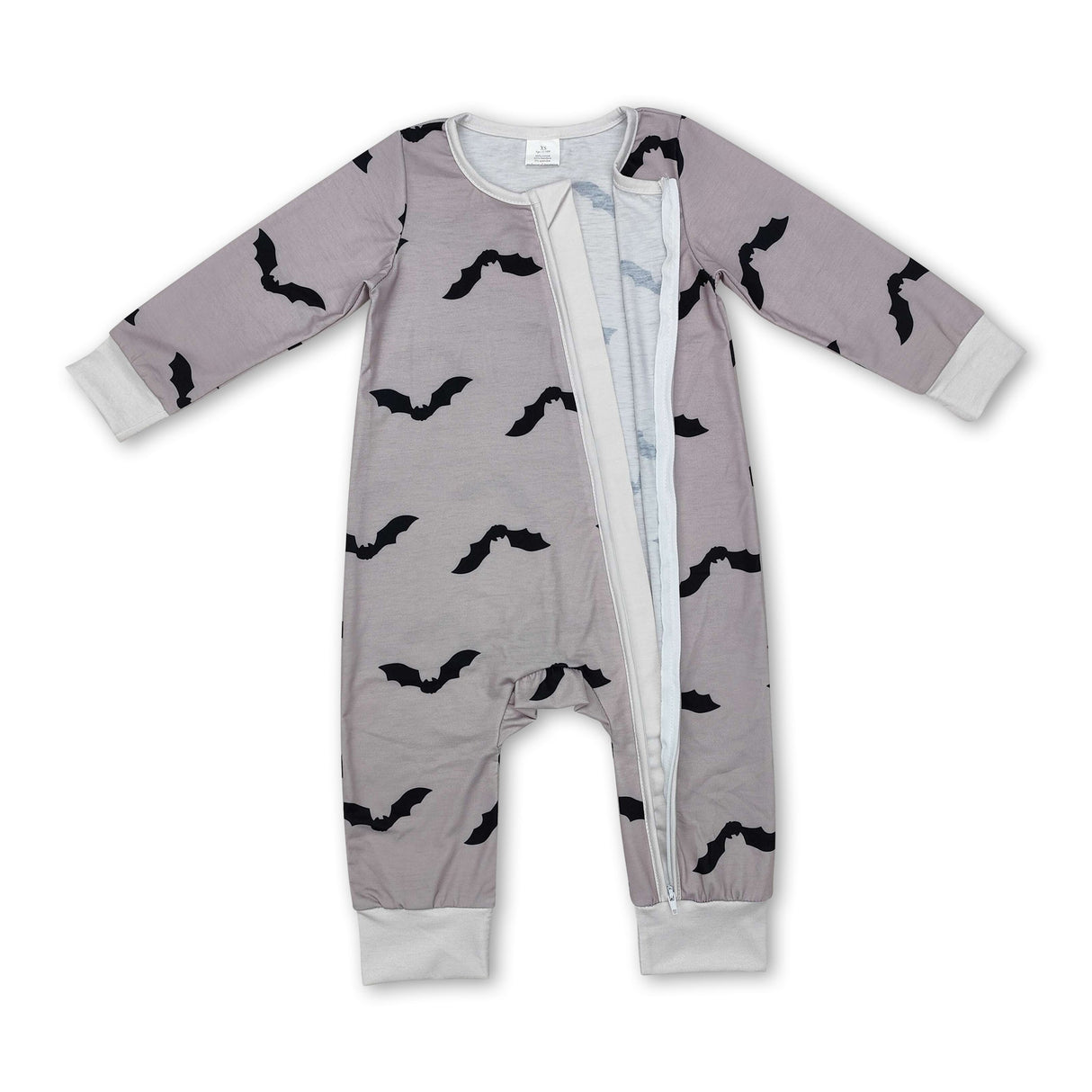 Long sleeves bat baby kids Halloween bamboo zipper romper