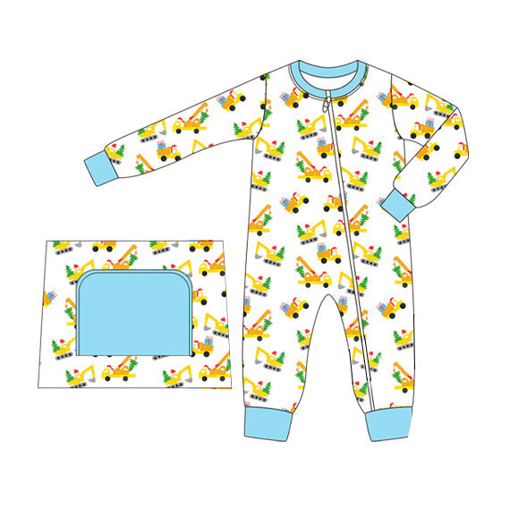 Constructions Christmas tree gift baby boy zipper romper