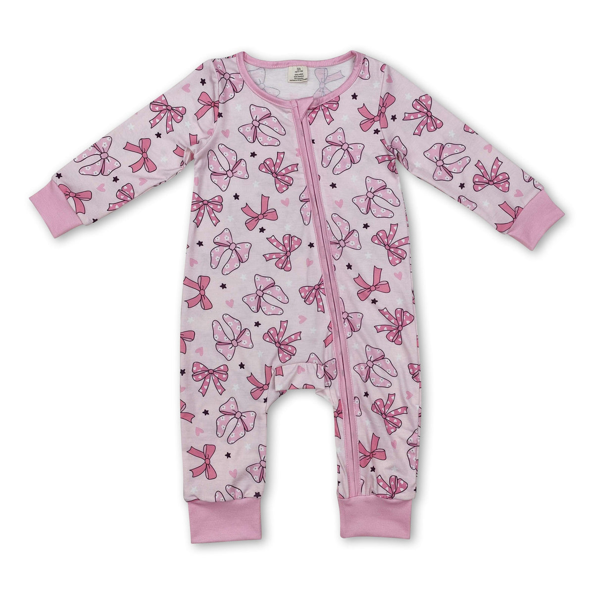 Babyhug Full Sleeves Sweater Heart & Bow Design- White Pink & Blue main image 0