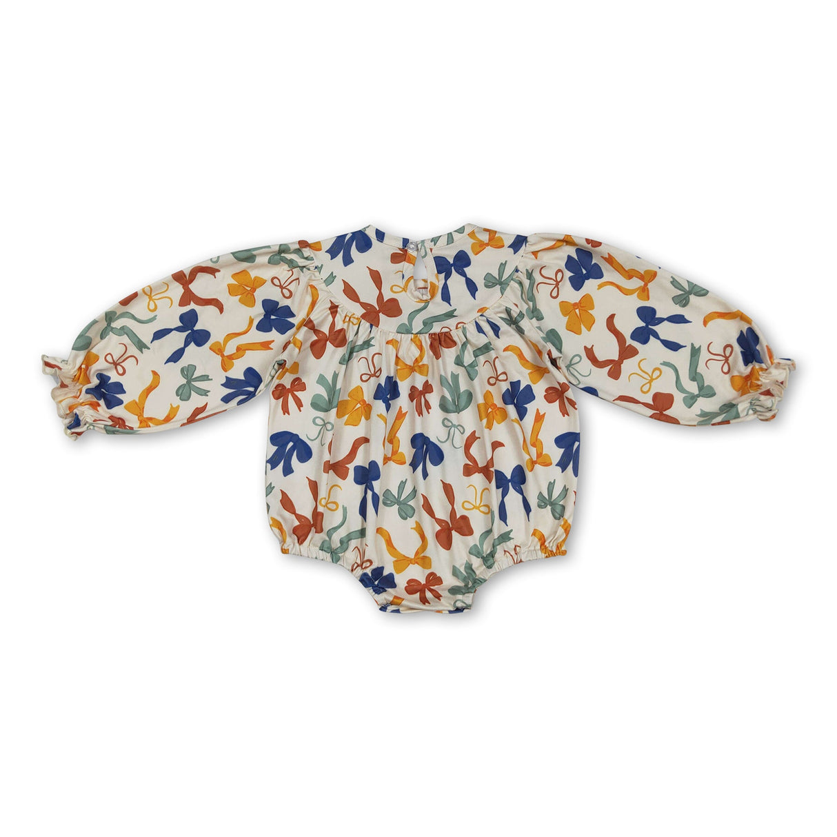 Long sleeves bows Thankful smocked girls Thanksgiving romper