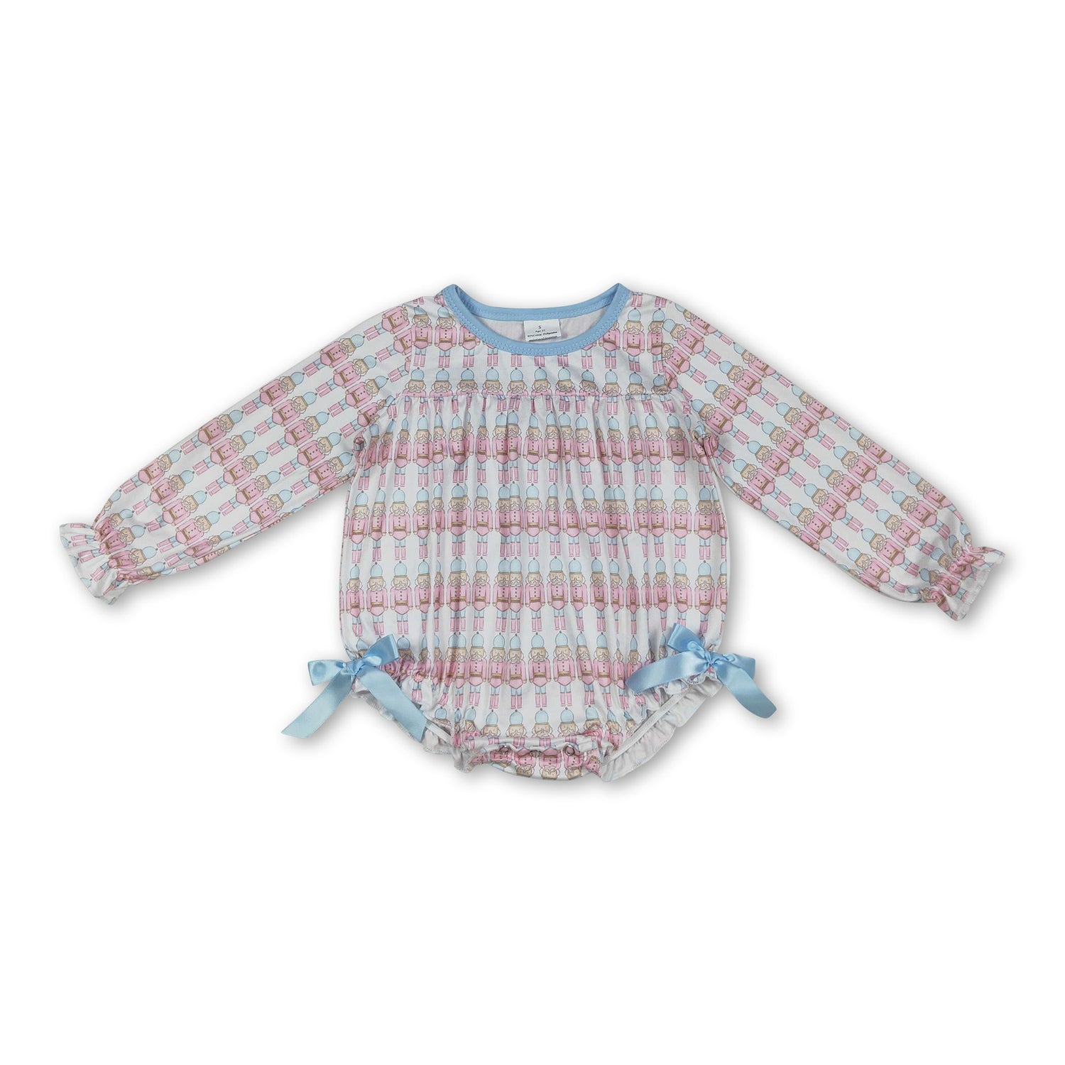 Long sleeves ballet bow baby girls Christmas romper