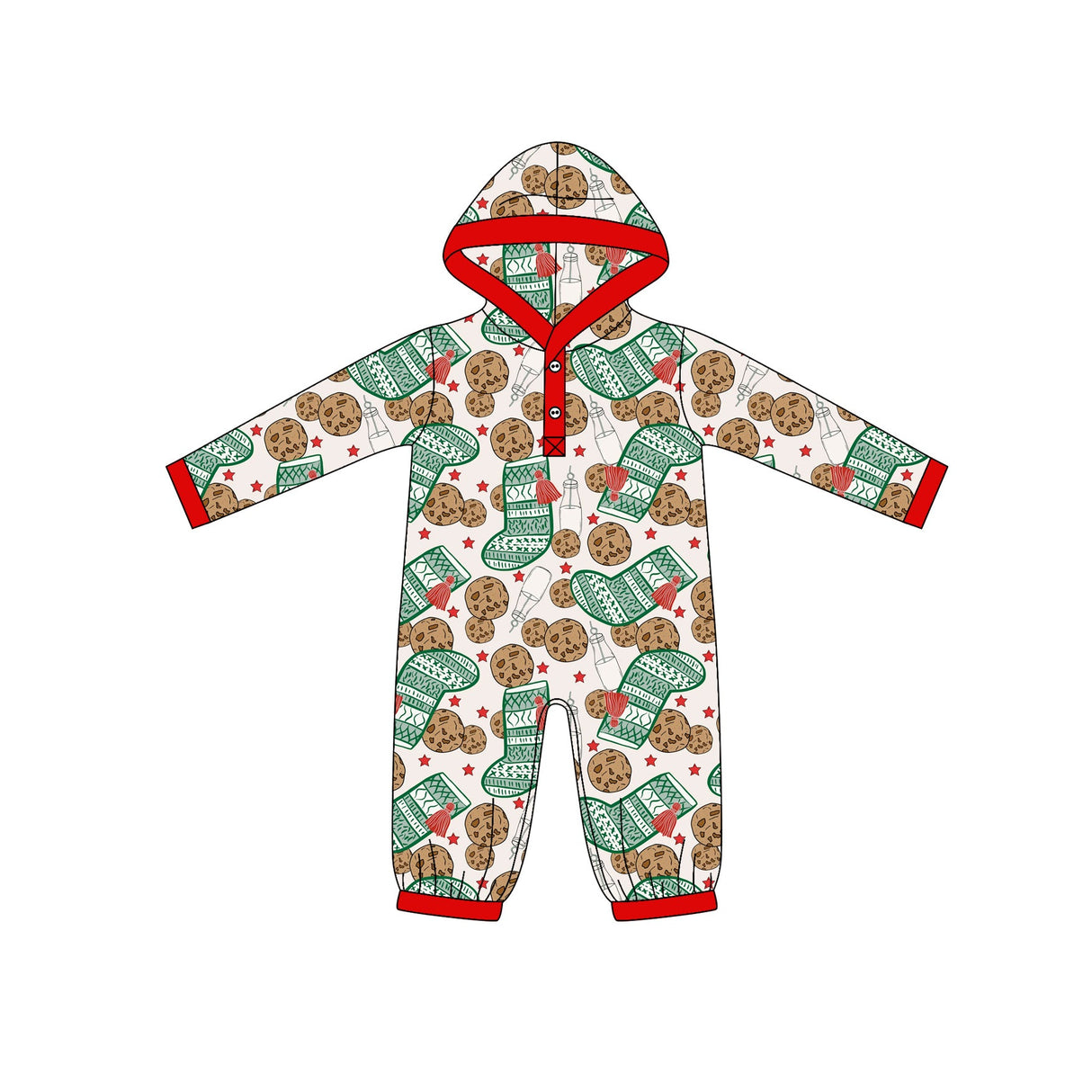 Cookie milk silk socks baby Christmas hooded romper
