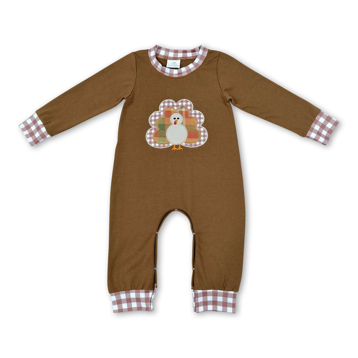 Turkey embroidery baby boy Thanksgiving romper