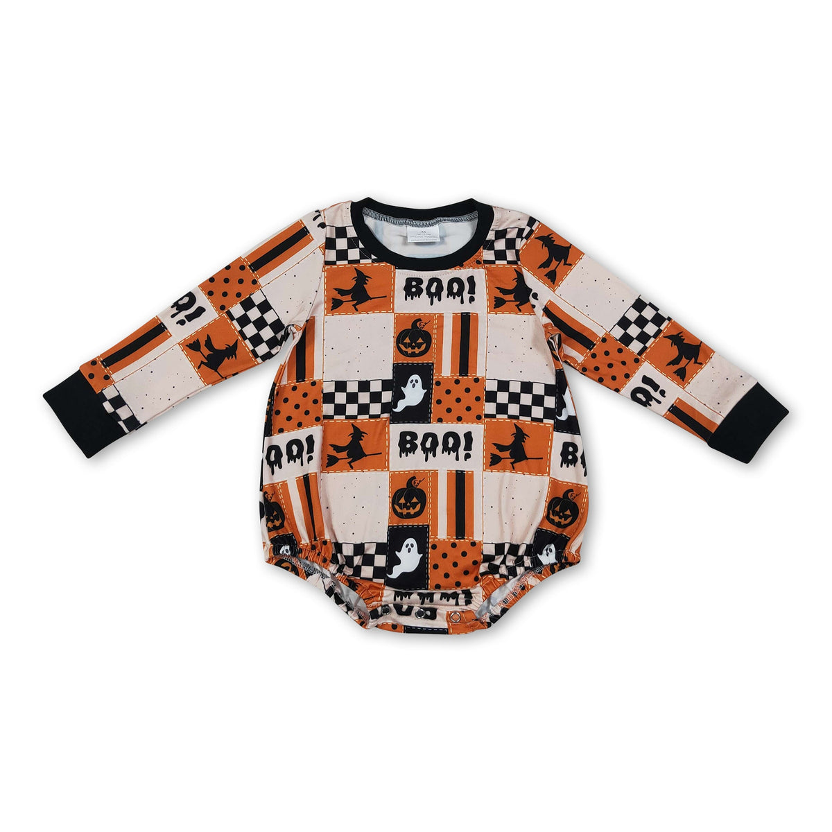 Long sleeves ghost pumpkin boo baby Halloween romper