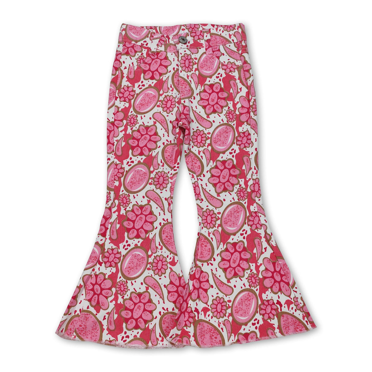 Pink concho denim pants kids girls western jeans