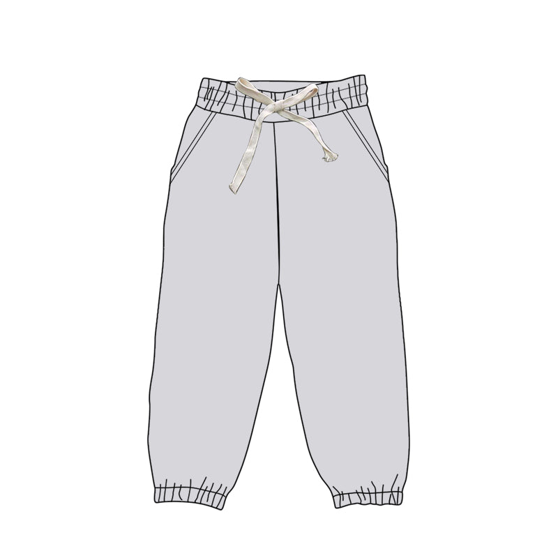 Grey pockets elastic adult women joggers