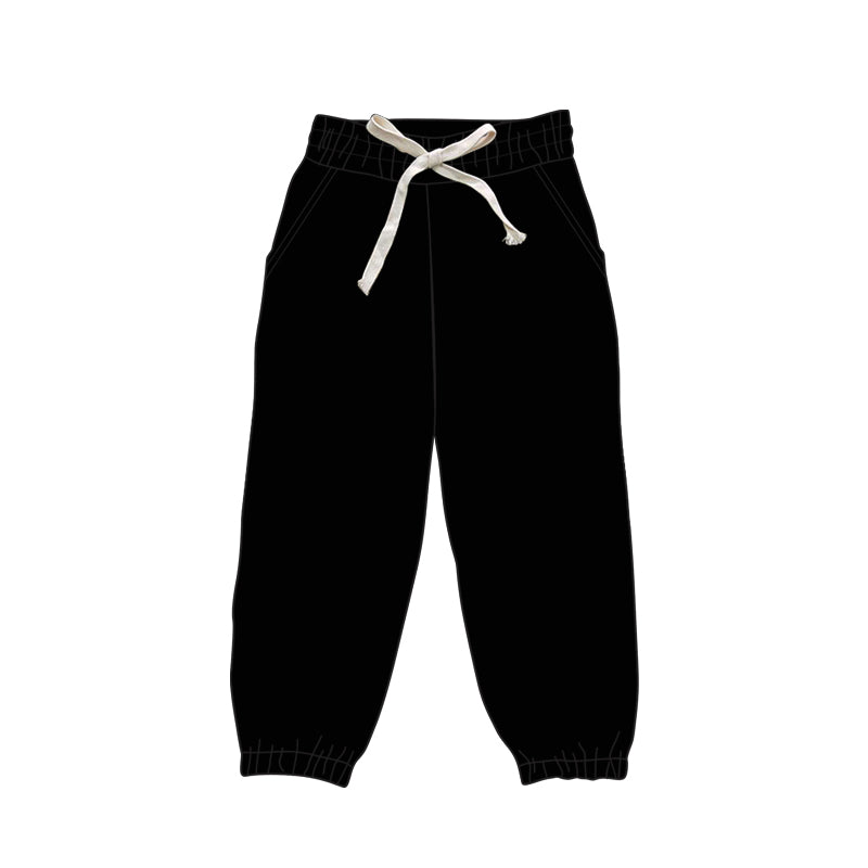 Black pockets elastic adult women joggers