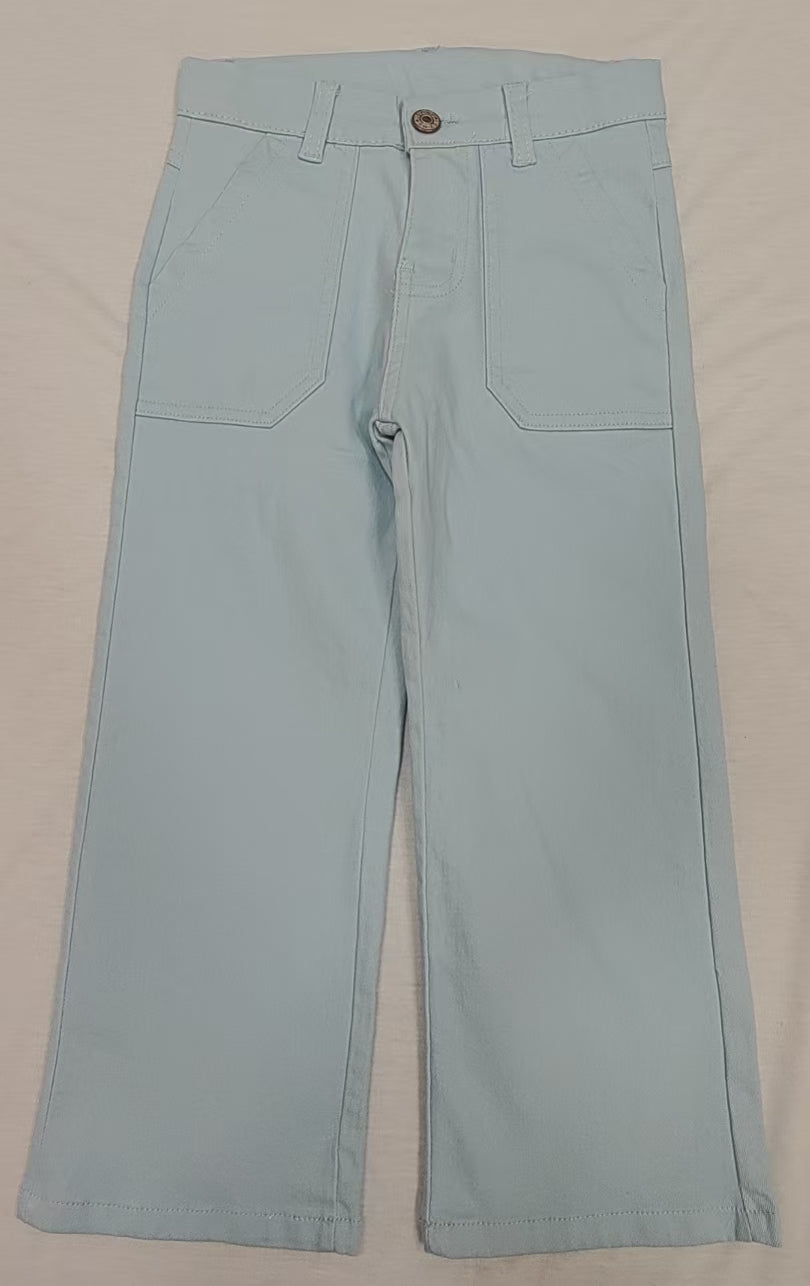 Light blue pockets denim pants kids girls jeans