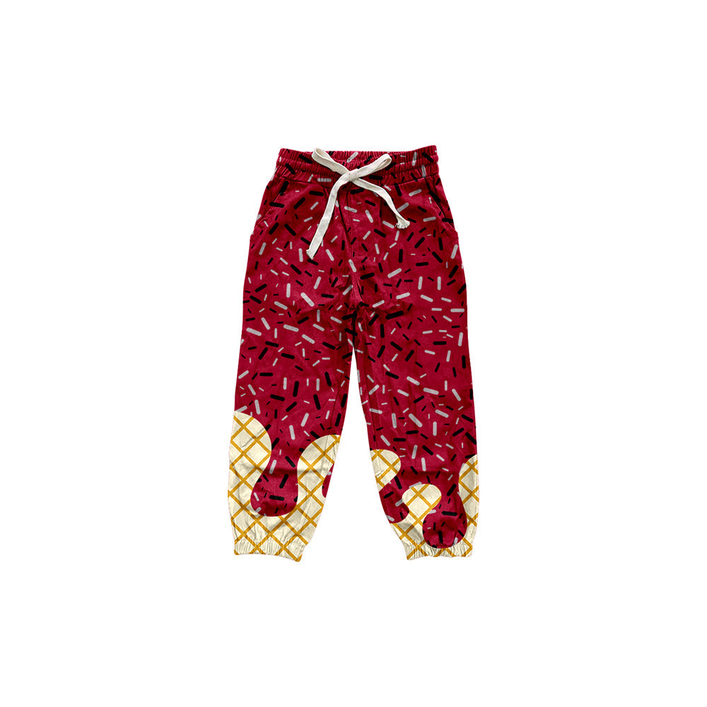 Maroon ice cream sprinkle baby kids team pants
