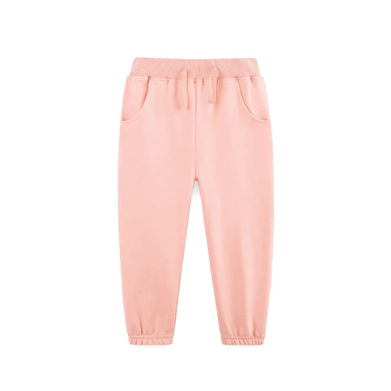 orange solid baby kids elastic waist pants