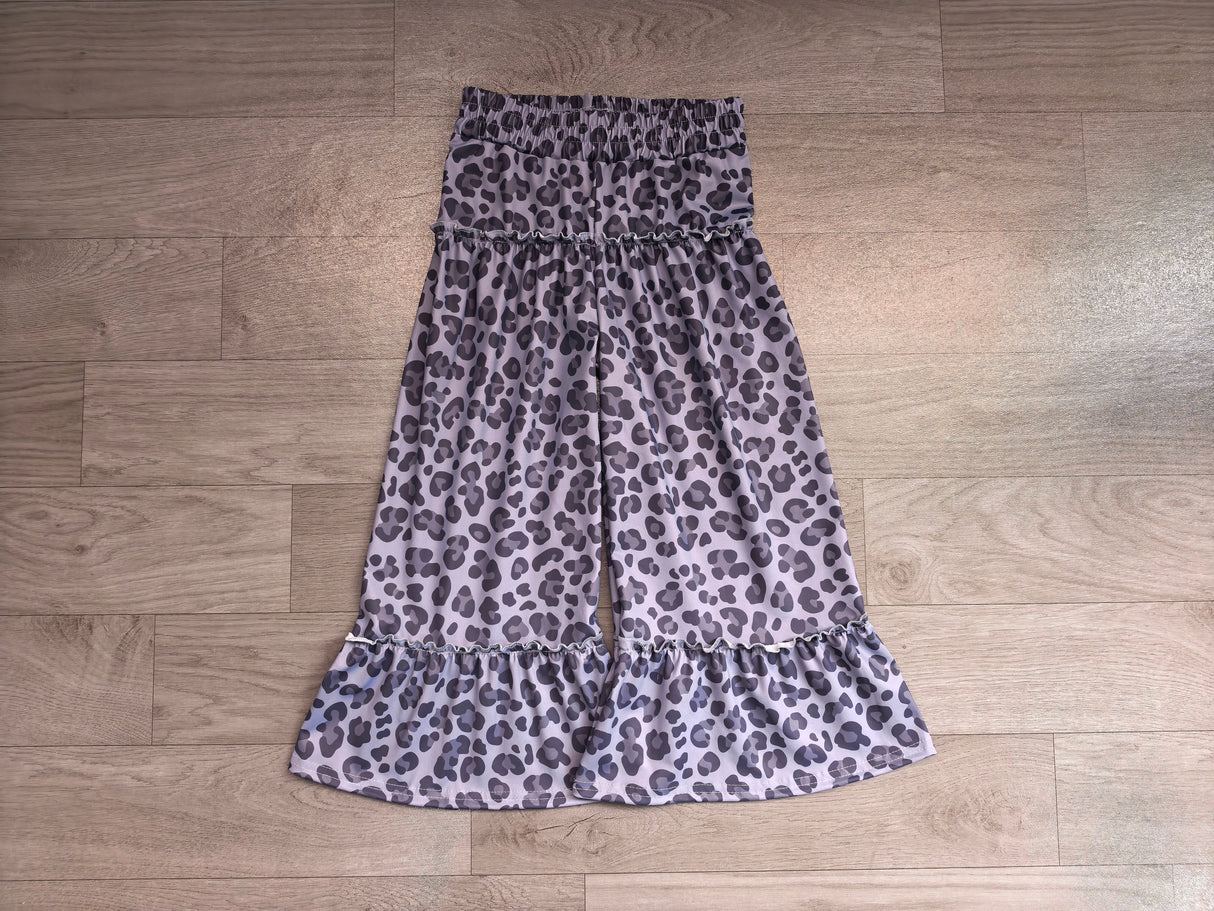 Black leopard patchwork adult women pants
