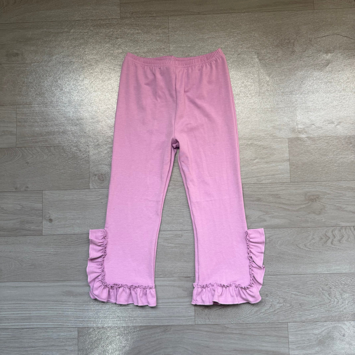 Lavender ruffle cotton kids girls pants