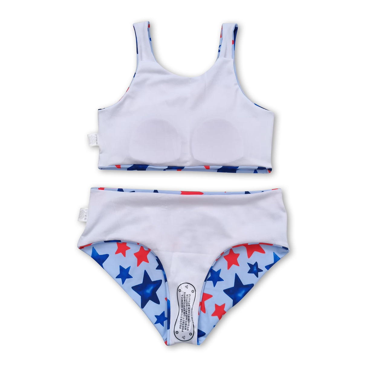 Sleeveless stars girls 4th of july swimsuit set