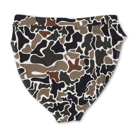 Dark camo adult women summer swim top