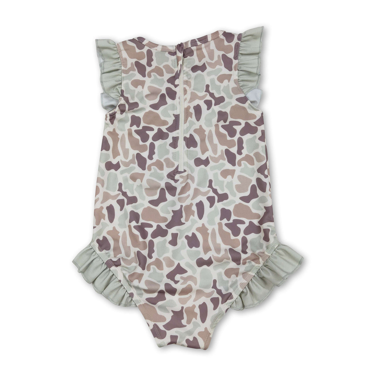 Ruffle camo hunting baby girls one piece swimsuit