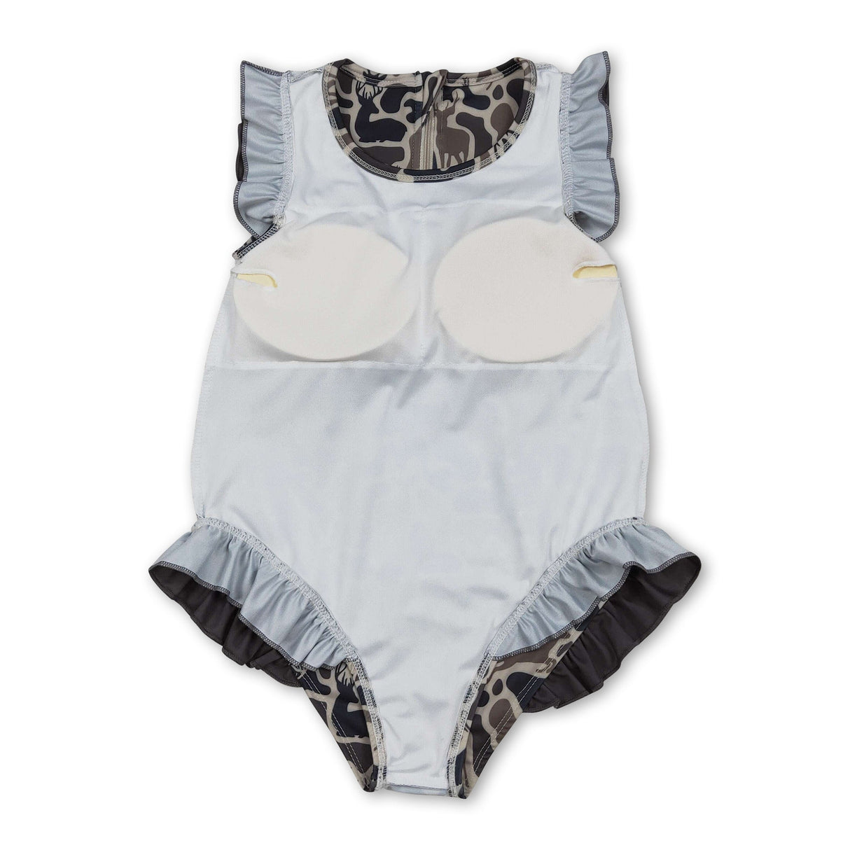 Ruffle camo deer hunting baby girls one piece swimsuit