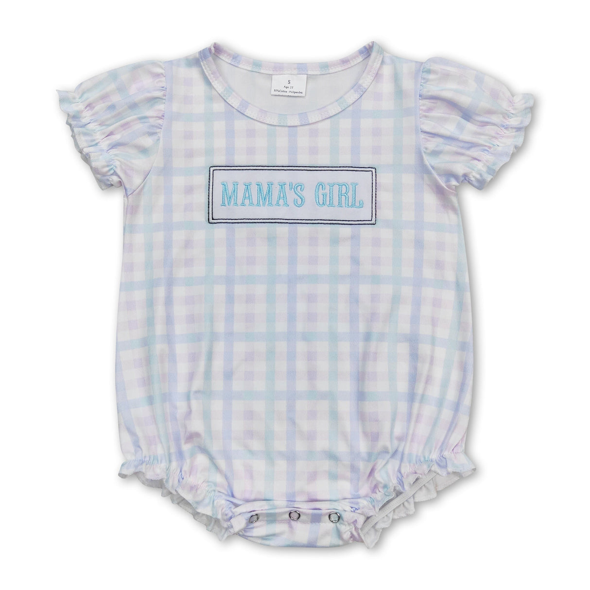Mama's girl plaid Mother's day baby romper