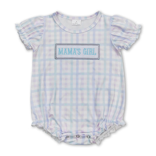 Mama's girl plaid Mother's day baby romper