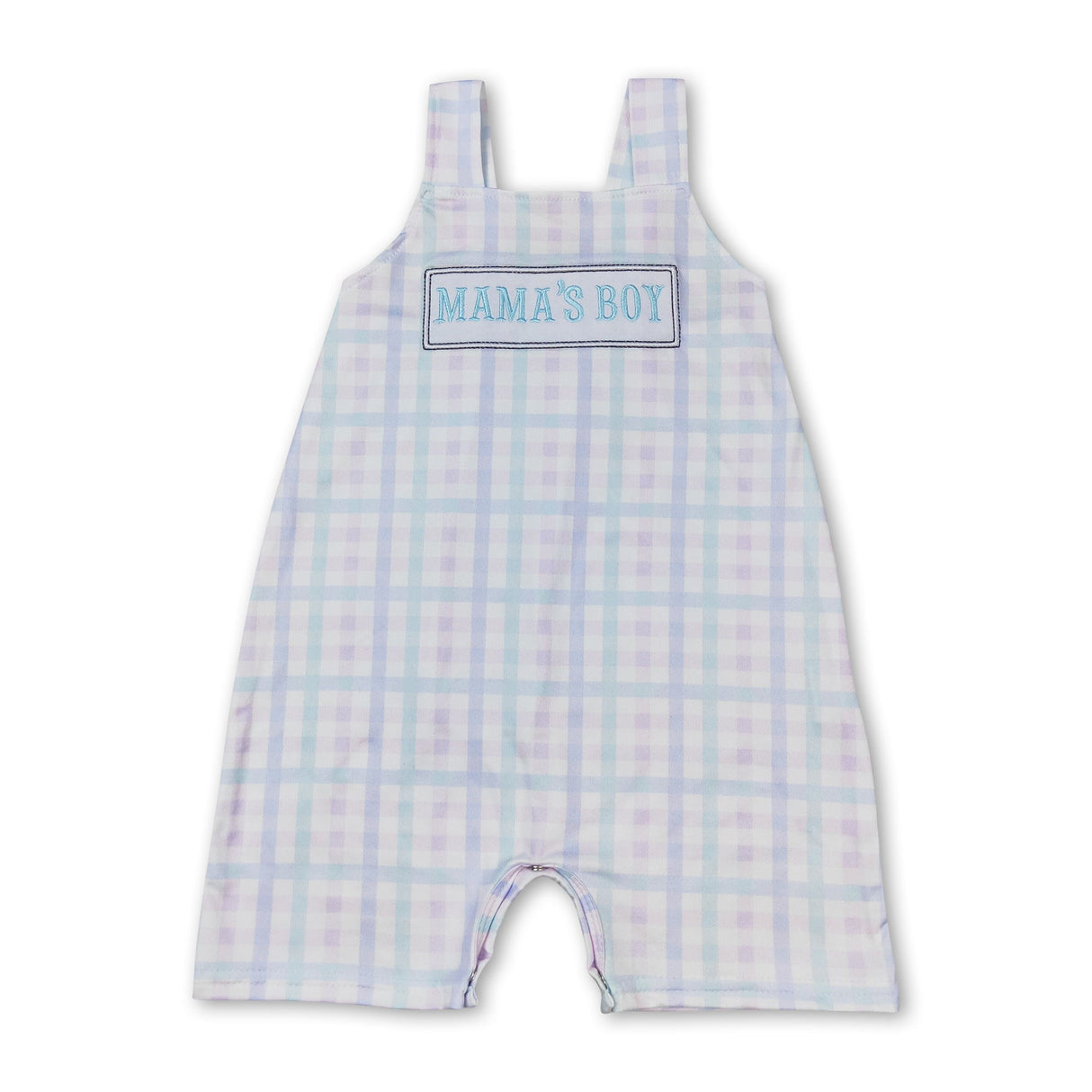Mama's boy plaid Mother's day baby romper