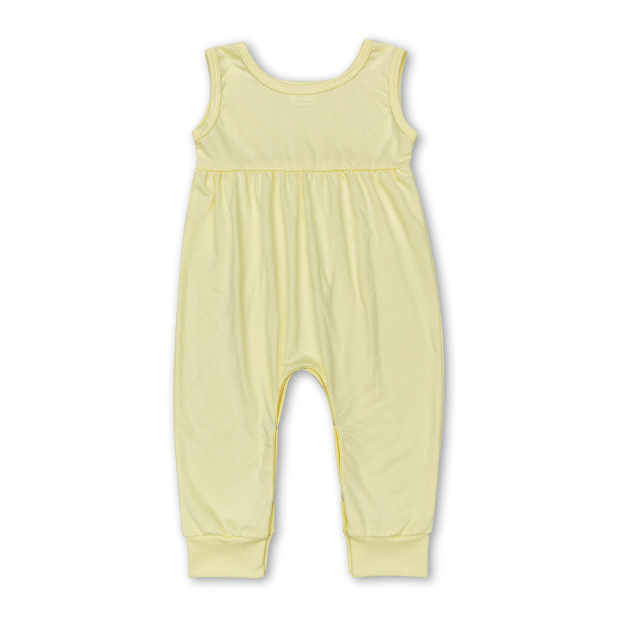 Sleeveless yellow cotton baby kids summer romper