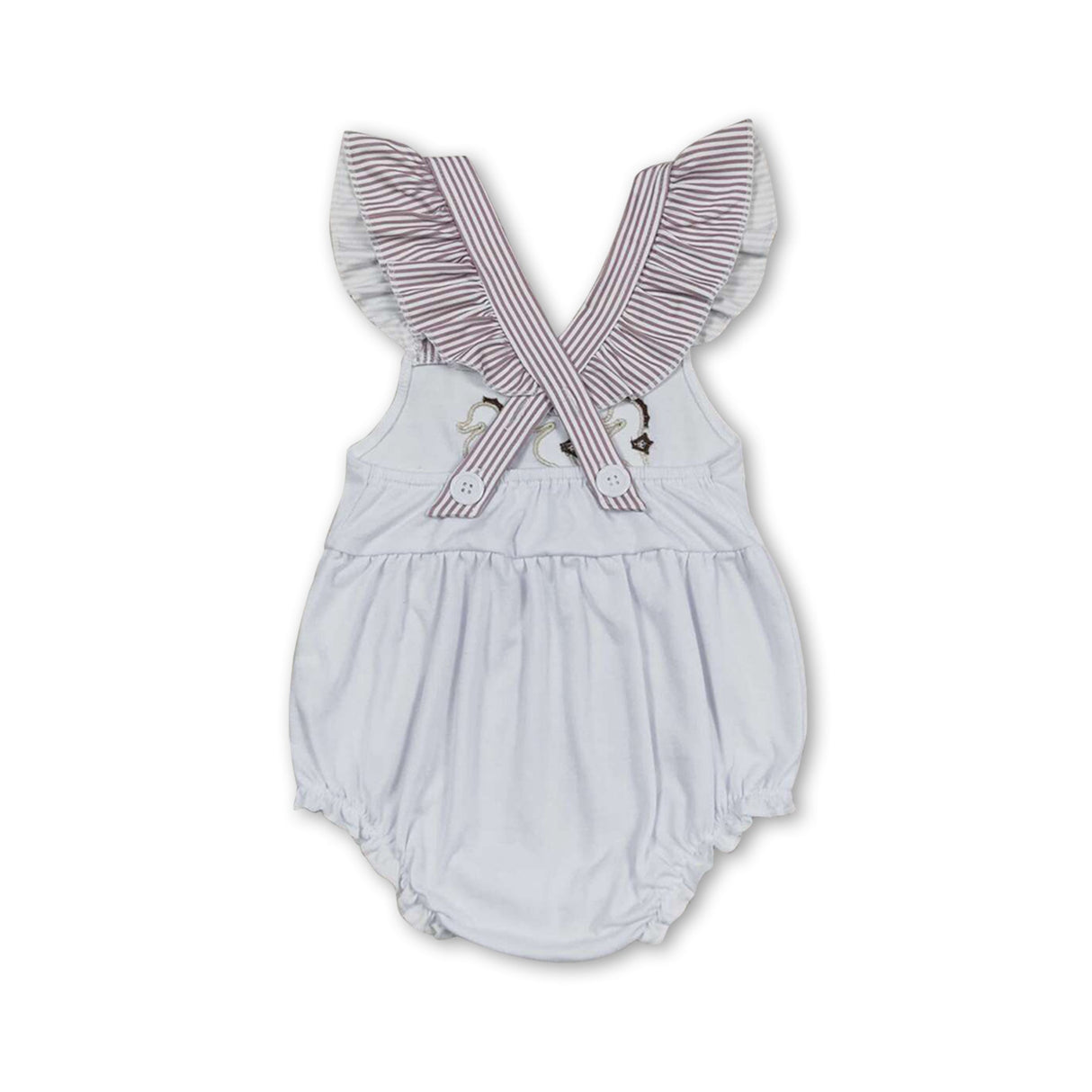 Flutter sleeves seahorse baby girls summer romper