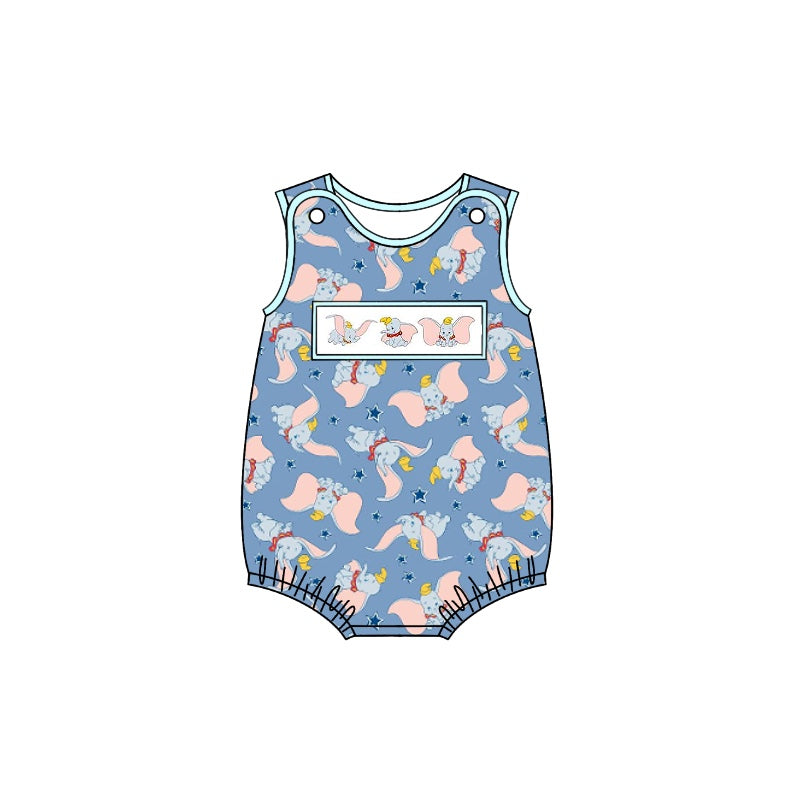 MOQ 3 pcs Sleeveless elephant baby boy summer romper