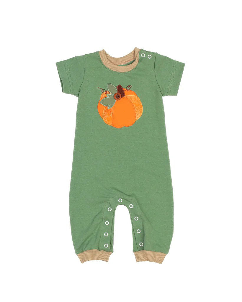 Short sleeves pumpkin baby boys fall romper
