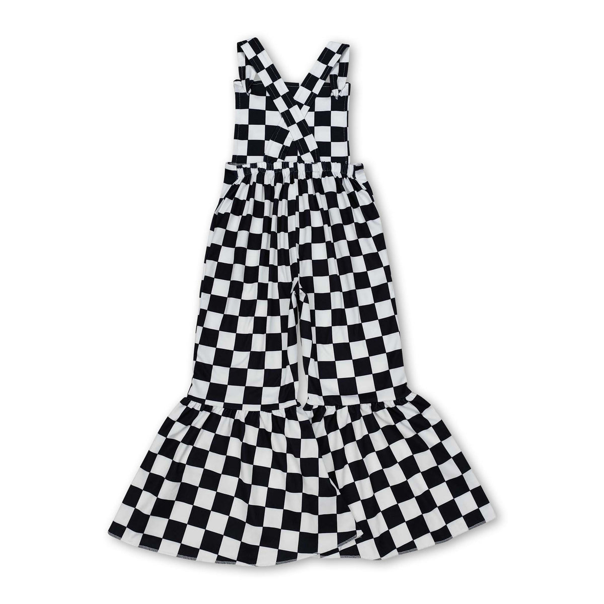 Black straps kids girls bell bottoms jumpsuit