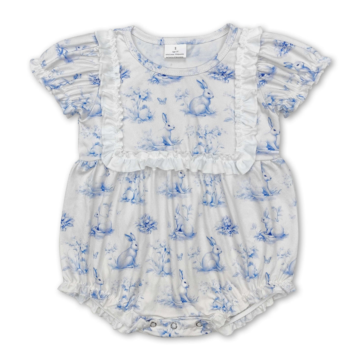 Girls Blue Liberty Print Long Romper