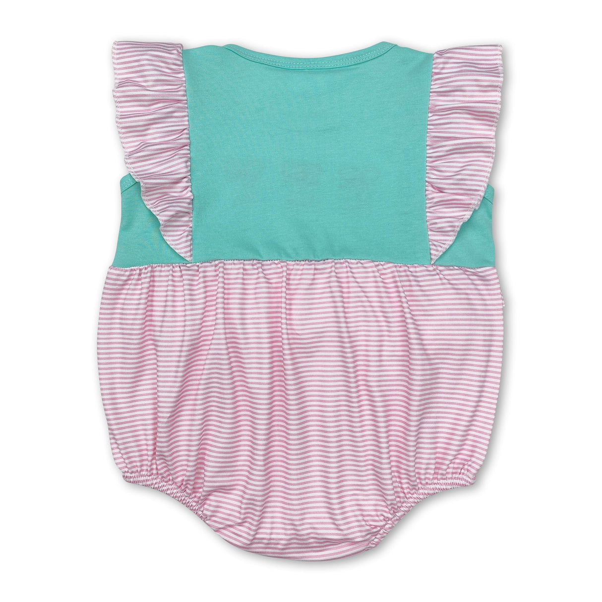 Pink stripe flutter sleeves dance shoes baby girls romper