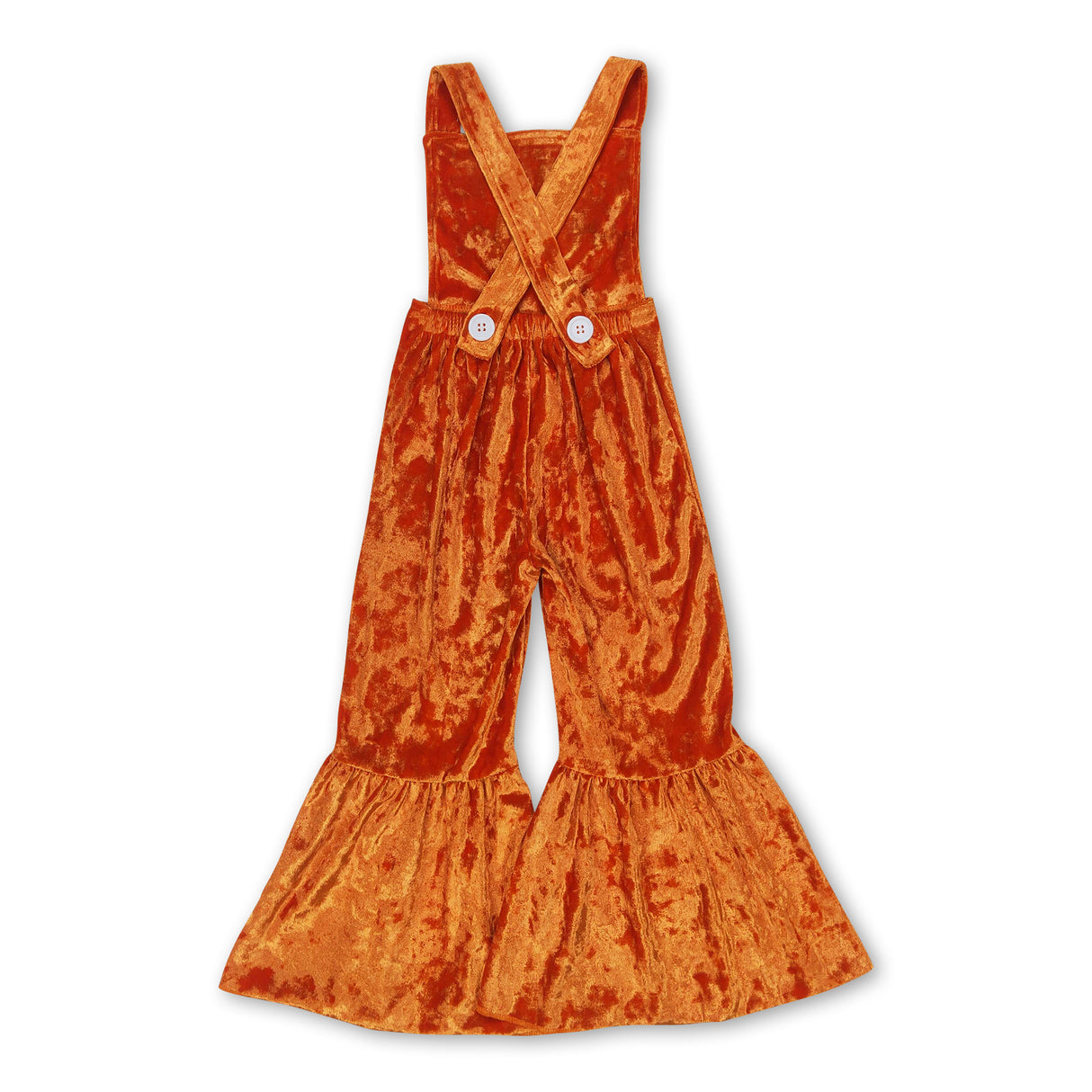 Straps yellow dog velvet baby girls jumpsuit