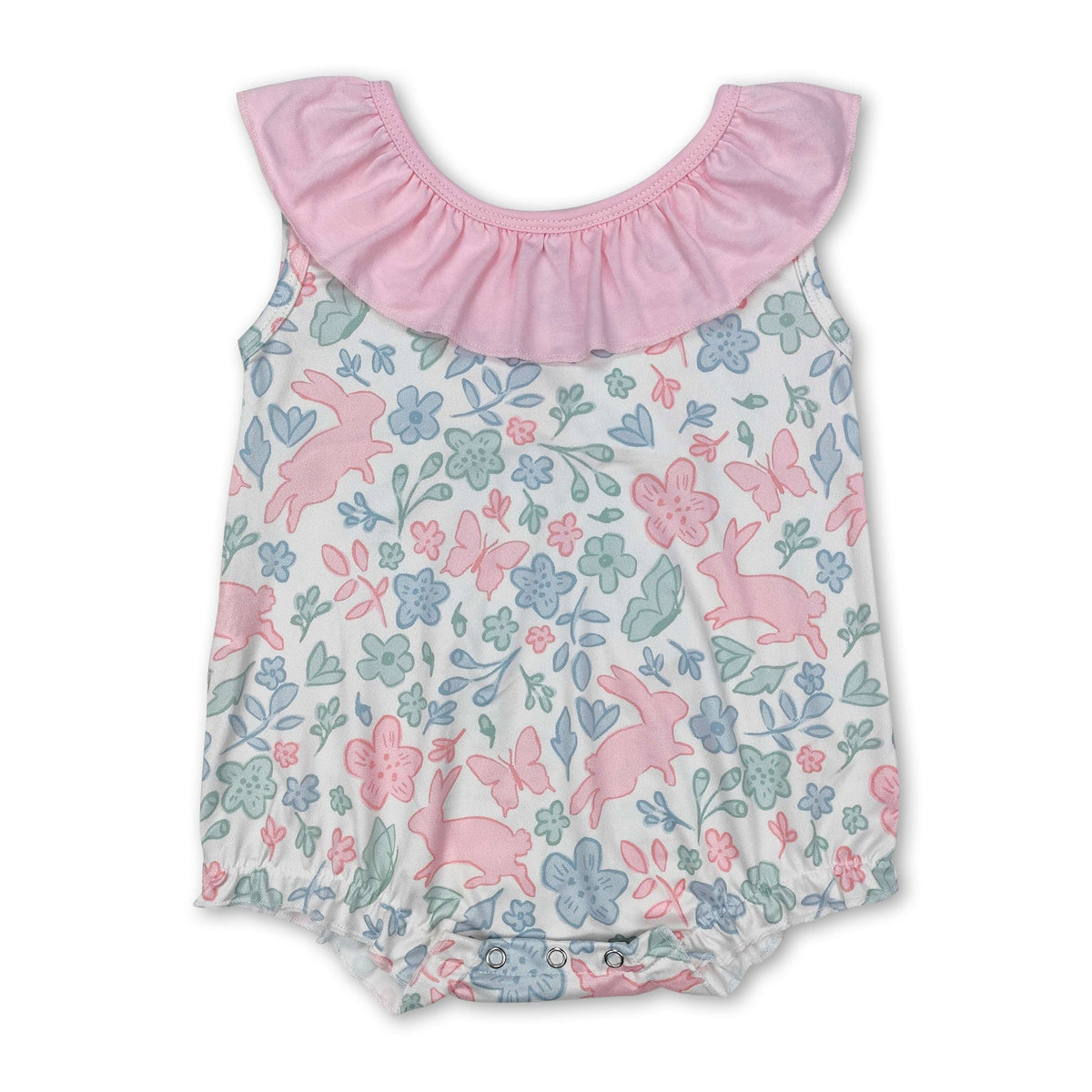 Baby Girl Lace Fleece Bunny Romper