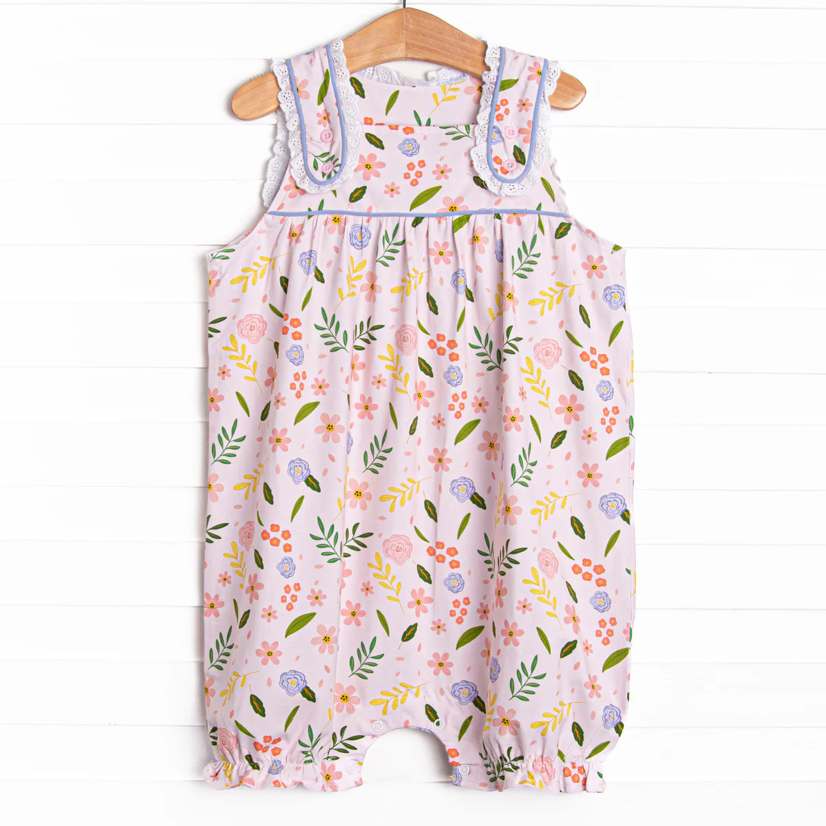 Sleeveless floral baby girls spring summer romper