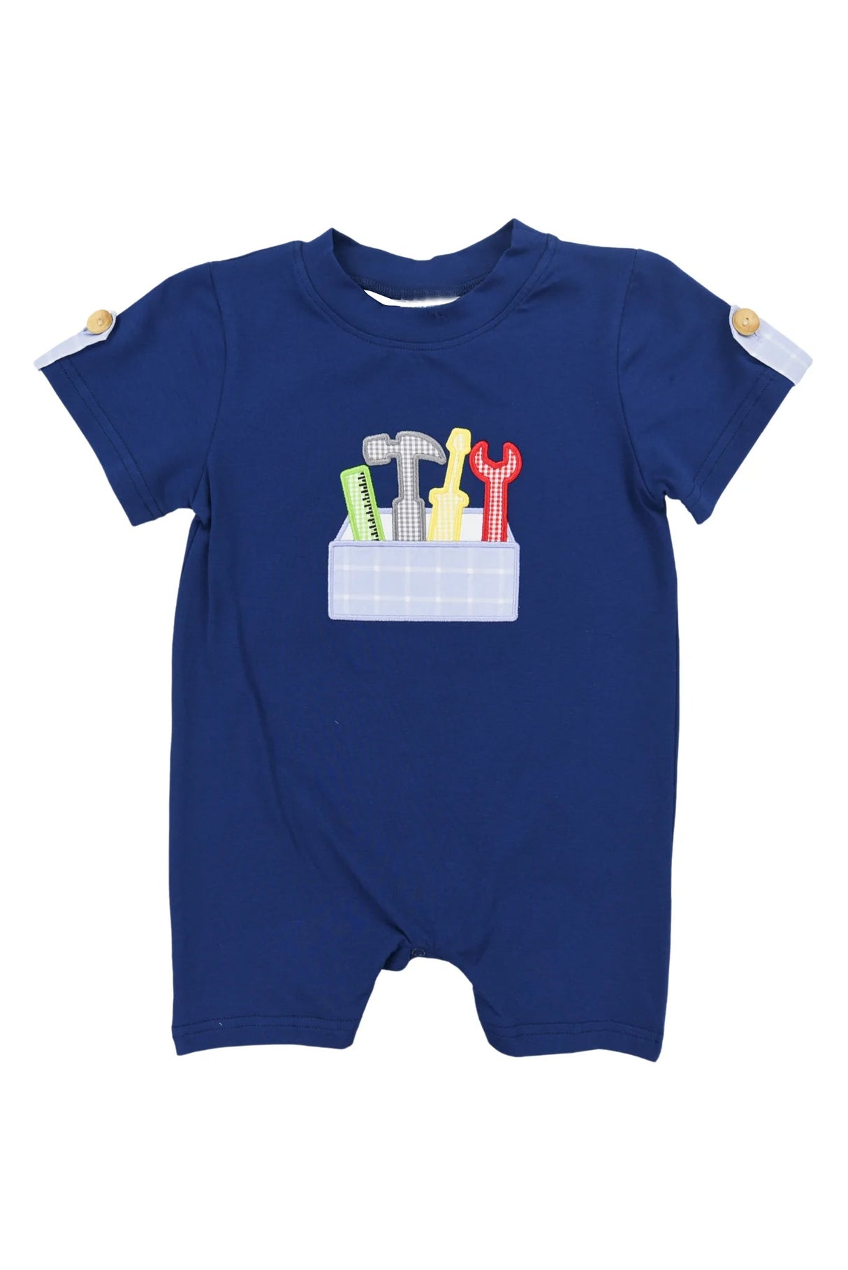 Short sleeves navy tools baby boys summer romper